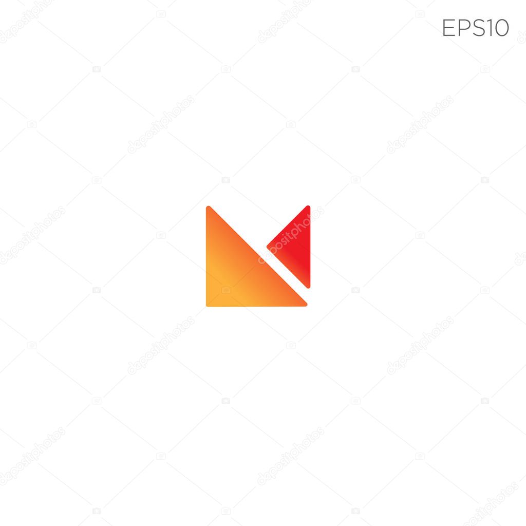 M wolf logo letter initial icon or symbol vector isolated element