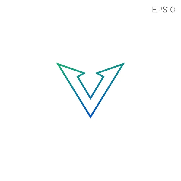 V logotipo elemento ícone vetor mínimo isolado —  Vetores de Stock