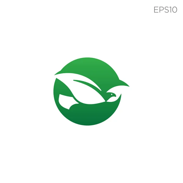 Feuille oiseau logo conception vectoriel icône élément isolé — Image vectorielle
