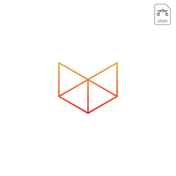 Hoofd Fox geometrische logo ontwerp vector pictogram geïsoleerd — Stockvector