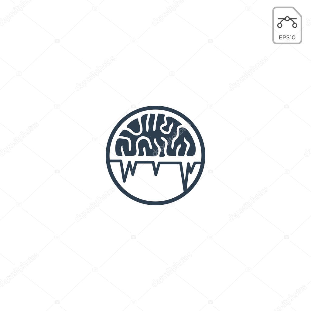 brain logo design for health care business vector icon isolated