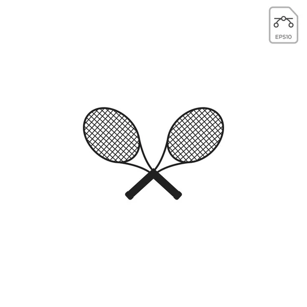 Badminton raquete logotipo vetor ícone elemento isolado — Vetor de Stock