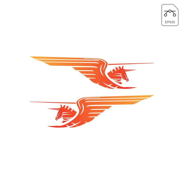 Pferd Pegasus Logo Design Inspiration Vektor Symbol isoliert — Stockvektor