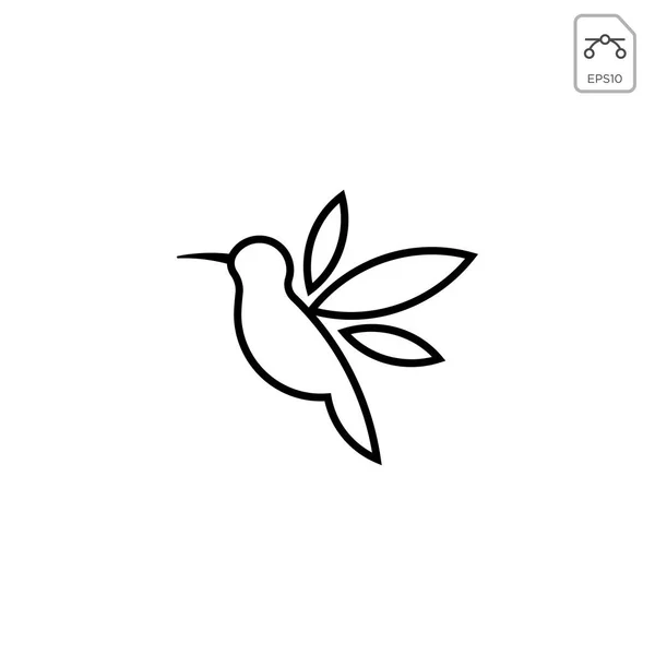Humming oiseau logo conception vectoriel icône élément isolé — Image vectorielle