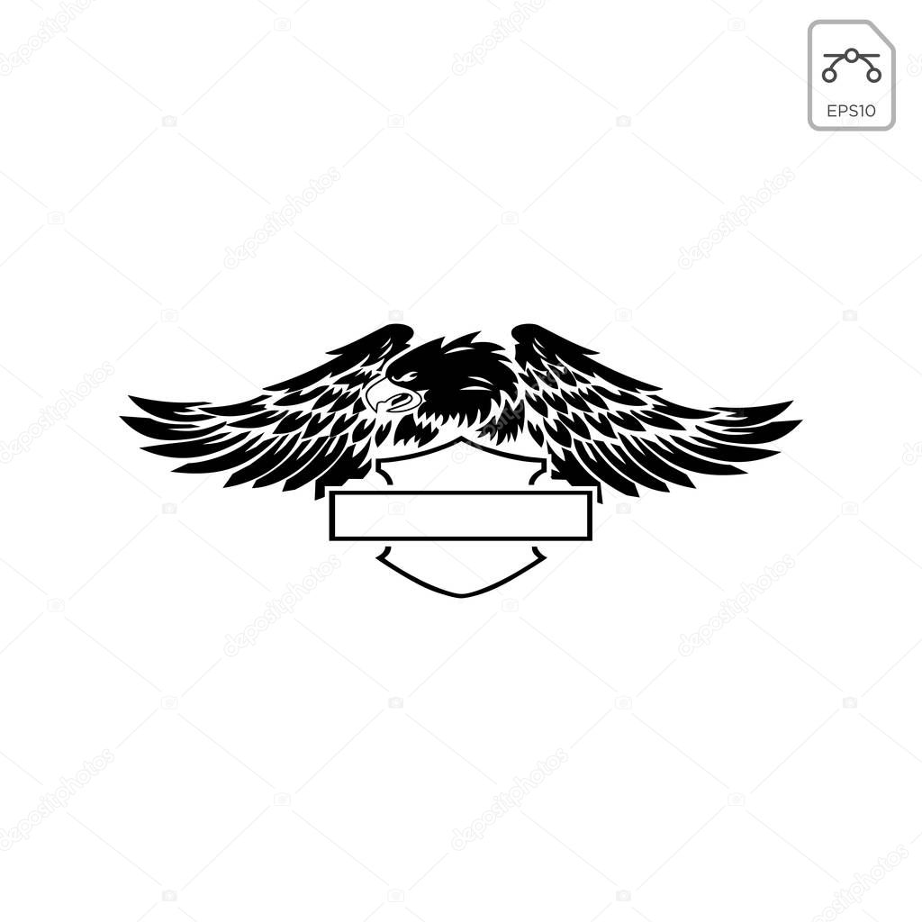Harley davidson emblem or icon abstract vector element isolated