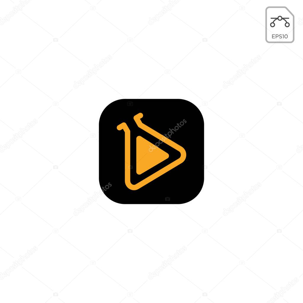 Play laboratory logo design template vector element isolated