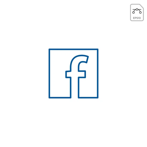 Icono de facebook o logotipo vector elemento símbolo aislado — Vector de stock