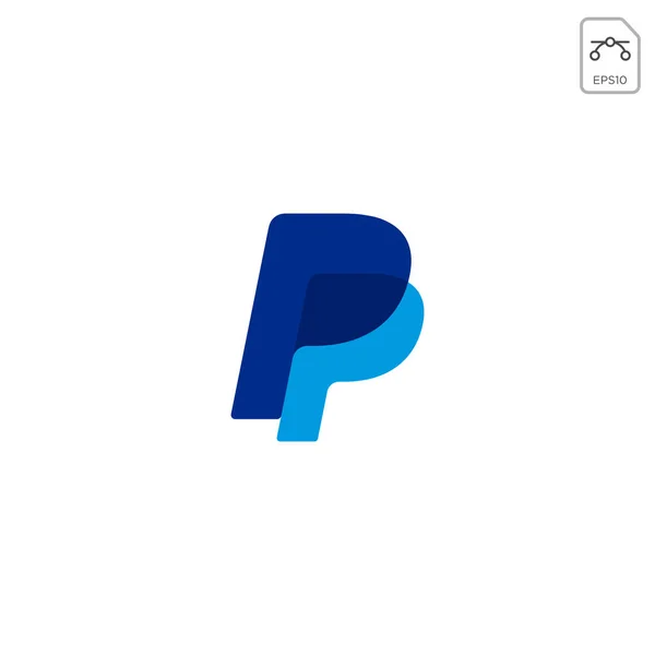 Icono de paypal o logotipo vector diseño elemento de ilustración aislado — Archivo Imágenes Vectoriales