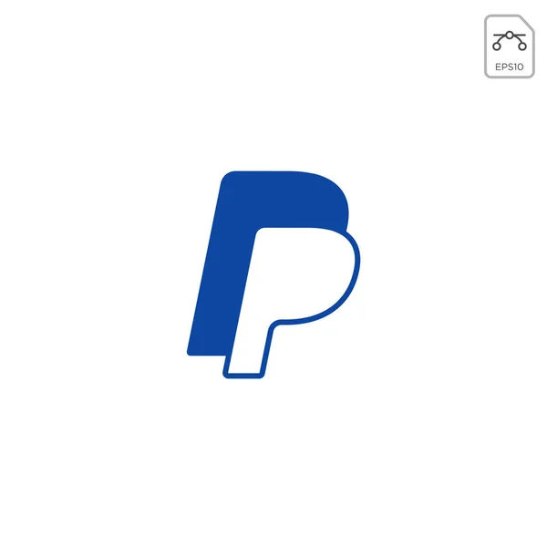 Paypal simgesi veya logo vektör tasarım illüstrasyon öğesi yalıtılmış — Stok Vektör