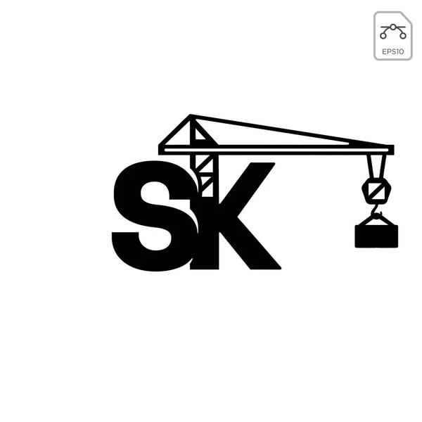 建設ka初期ロゴデザインベクトルアイコンを分離 — ストックベクタ
