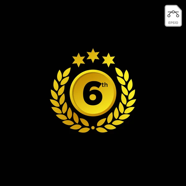 Emblema anniversario 1-99 oro lusso vettore decorazione illustrazione — Vettoriale Stock
