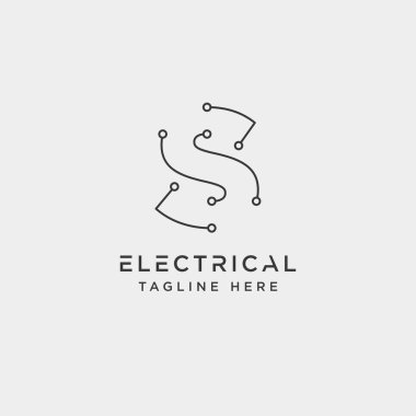 bağlamak veya elektrik logosu tasarım vektör simgesi öğesi yalıtılmış