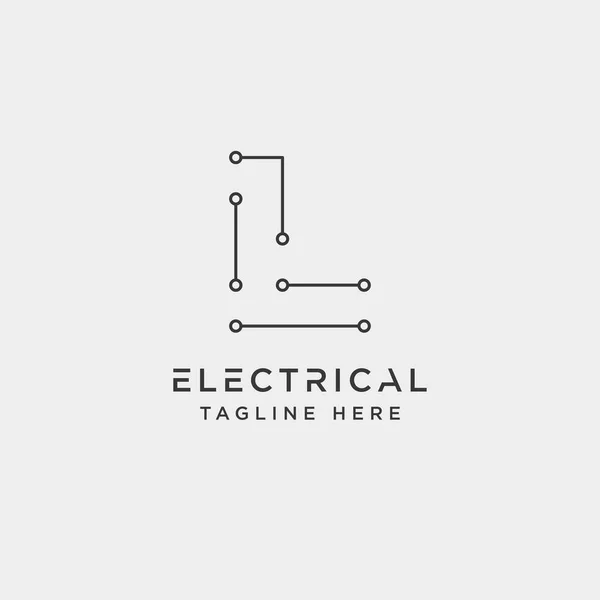 Σύνδεση ή ηλεκτρικό l σχέδιο λογότυπο διάνυσμα στοιχείο εικονίδιο απομονωμένη — Διανυσματικό Αρχείο