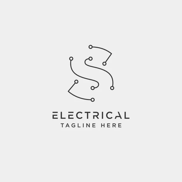 Elektryczny element ikona logo na białym tle połączyć projekt wektor — Wektor stockowy