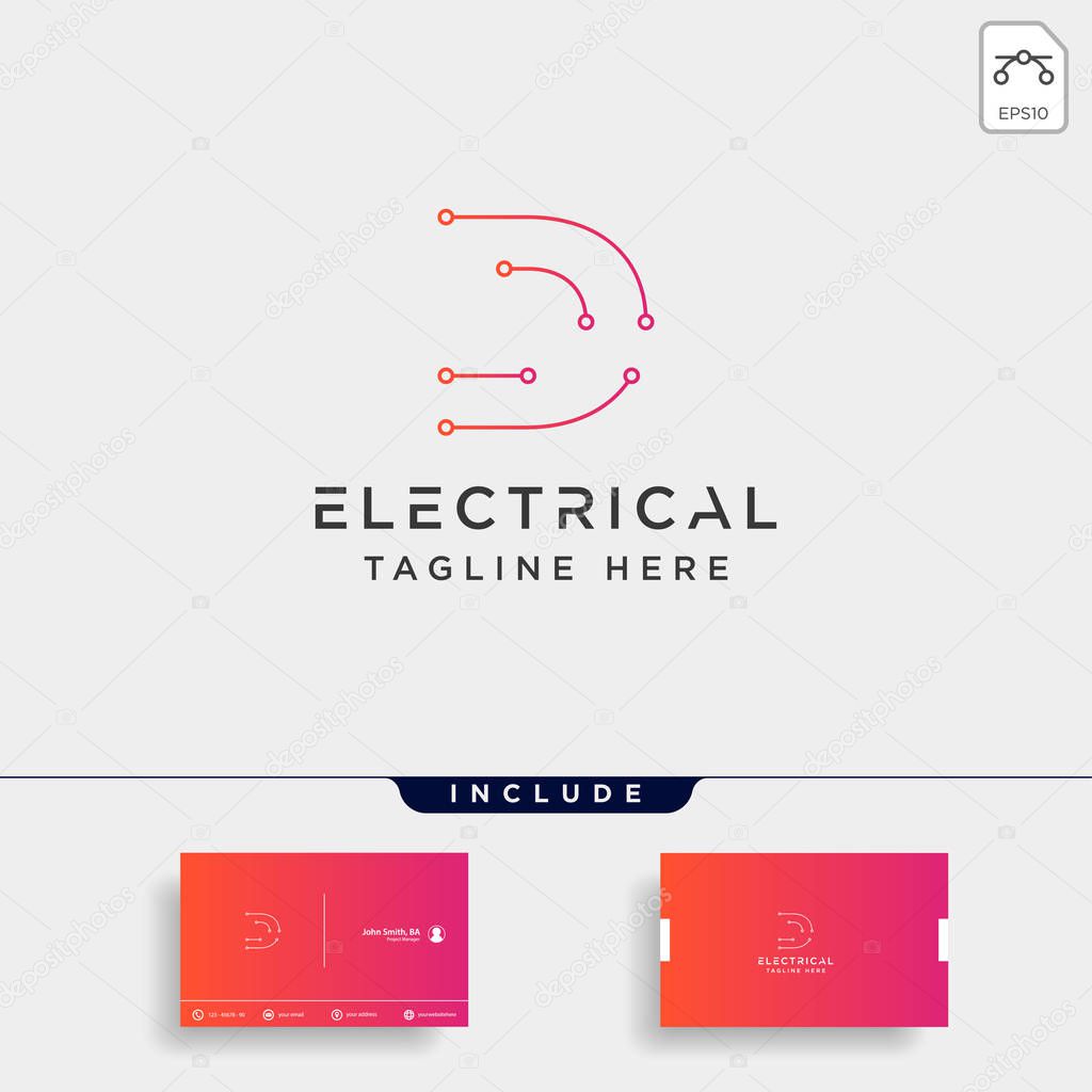 connect or electrical d logo design vector icon element isolated
