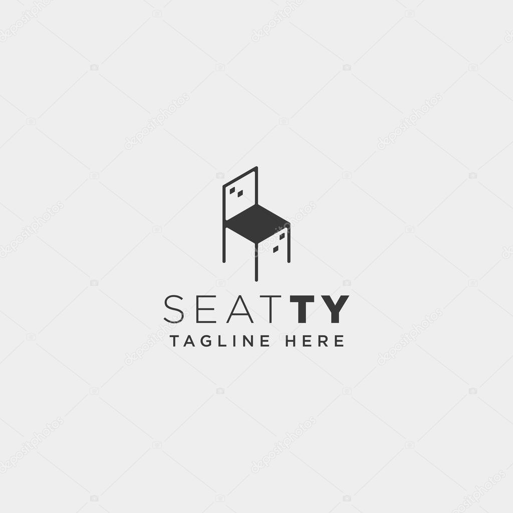 chair city logo design vector icon illustration icon isolated