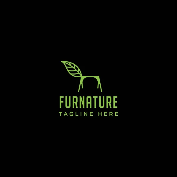 Дизайн логотипу природи стільця з зеленим кольором Векторні значки ізольовані — стоковий вектор