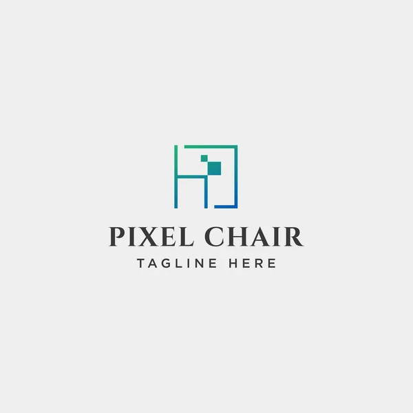 chair pixel logo design concept for technology company vector isolated