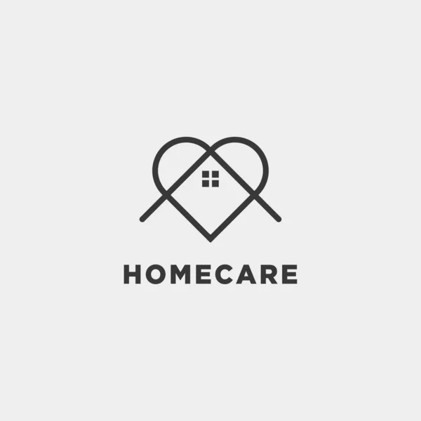 Home love care logo design vector icon element isolated — Stock Vector