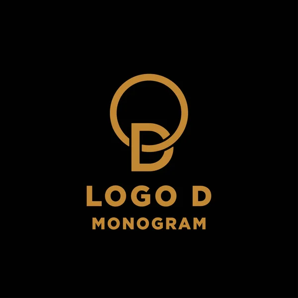 Luxe eerste d logo ontwerp vector icoon element geïsoleerd — Stockvector