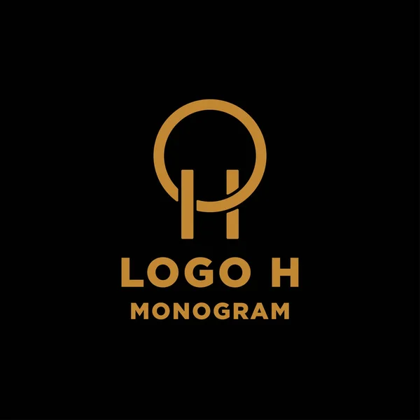 Luxus Initiale h Logo Design Vektor Symbol Element isoliert — Stockvektor