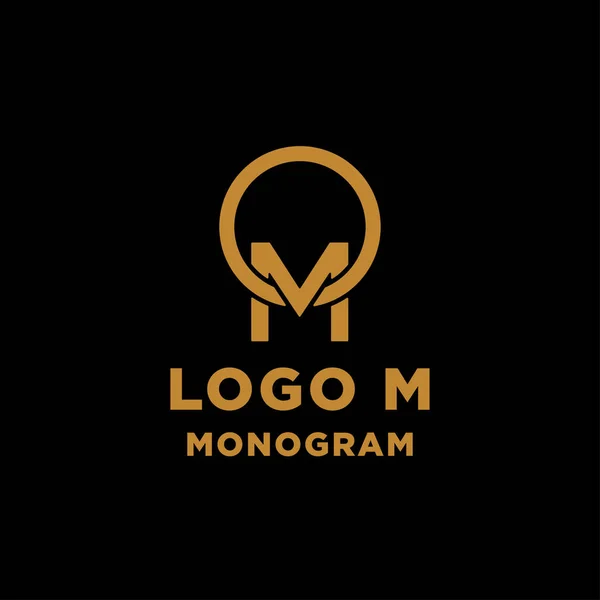 Luxo inicial m logotipo design vetor ícone elemento isolado —  Vetores de Stock