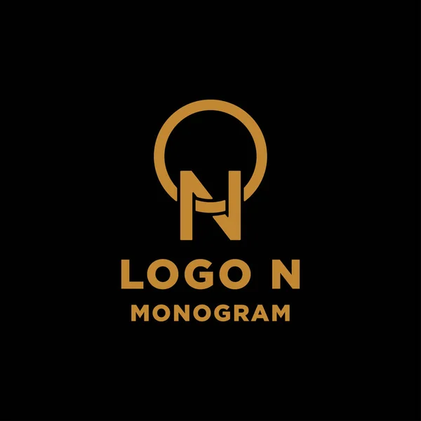 Luxe eerste n logo ontwerp vector icoon element geïsoleerd — Stockvector