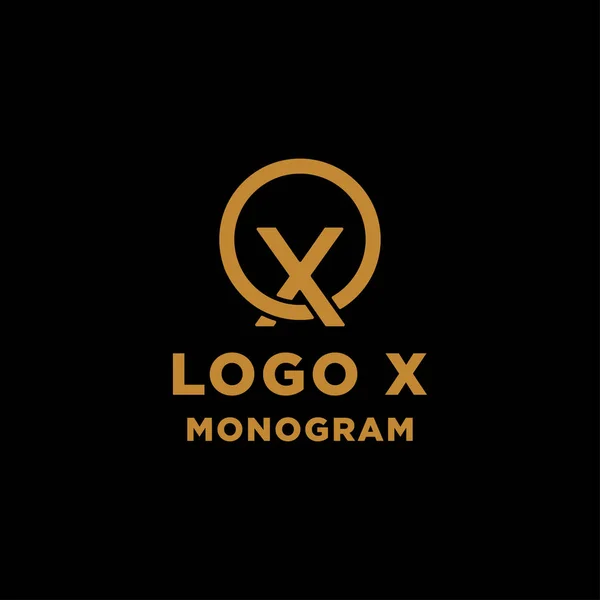Розкішний початковий дизайн логотипу x Векторний елемент значка ізольовано — стоковий вектор
