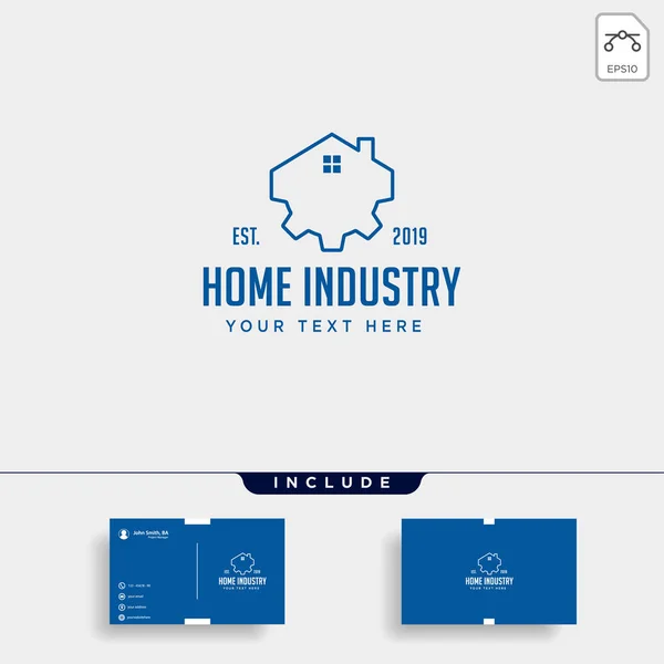 Містобудівна промисловість дизайн логотипу домашньої фабрики Векторний значок ізольовано — стоковий вектор