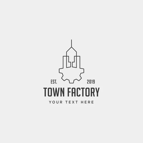 Cidade indústria logotipo design home vetor de fábrica ícone isolado — Vetor de Stock