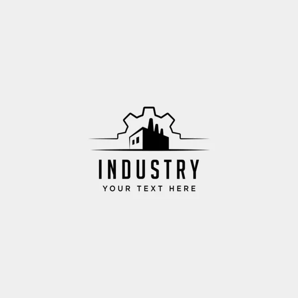 Engrenagem fábrica logotipo design vetor industrial ícone isolado —  Vetores de Stock