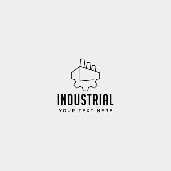 Gear Factory logo design industrieel vector icoon geïsoleerd — Stockvector