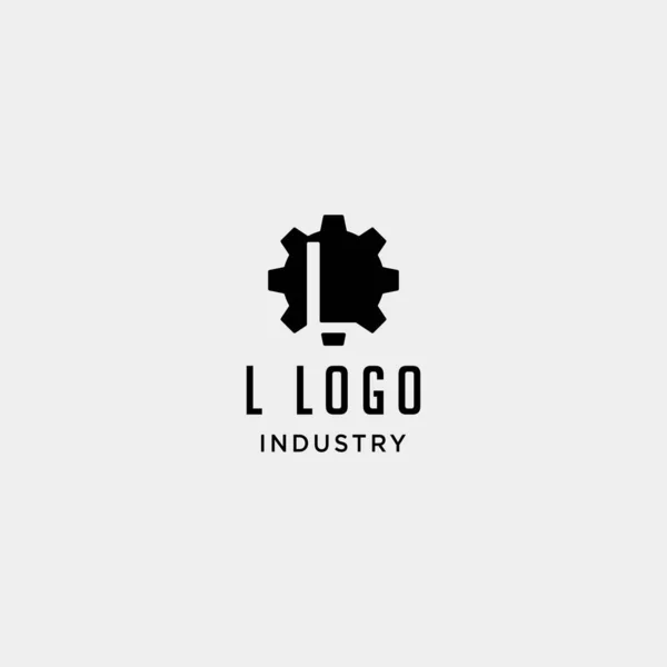 Zahnrad Maschine logo initiale l Industrie Vektor Ikone Design isoliert — Stockvektor