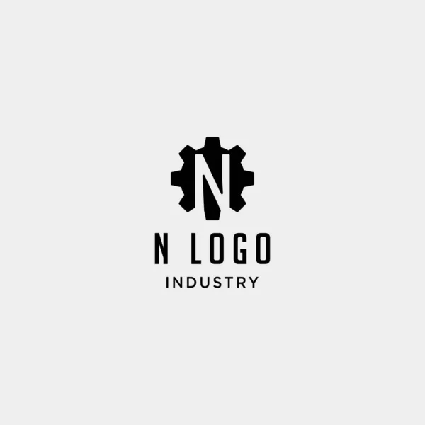 Ручной станок логотип начальный n промышленности векторные иконки дизайн изолирован — стоковый вектор