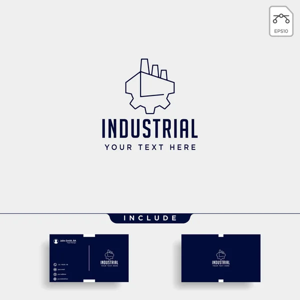 Getriebe Fabrik Logo Design Industrie Vektor Symbol isoliert — Stockvektor