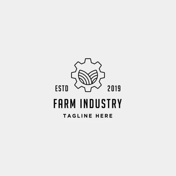 Gear farm logo vector nature industry symbol signs icon illustra — Stock Vector