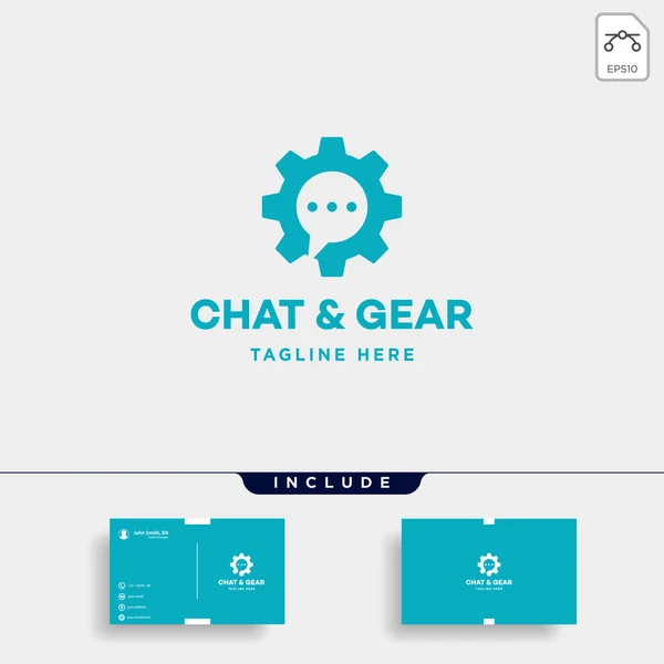 Chat Gear λογότυπο διάνυσμα μήνυμα επικοινωνίας σύμβολο εικονίδιο απομονώνεται — Διανυσματικό Αρχείο