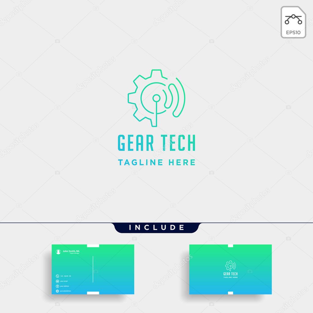 gear technology logo vector engine industry icon symbol sign isolated