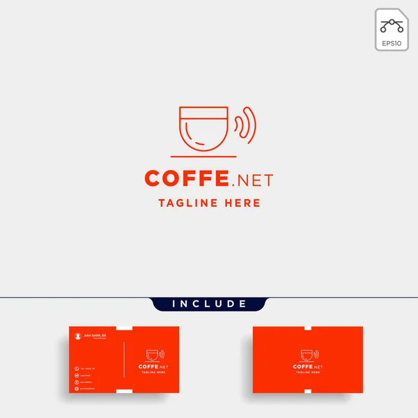 Дизайн логотипу кави Wi-Fi векторне кафе символ значка інтернет — стоковий вектор