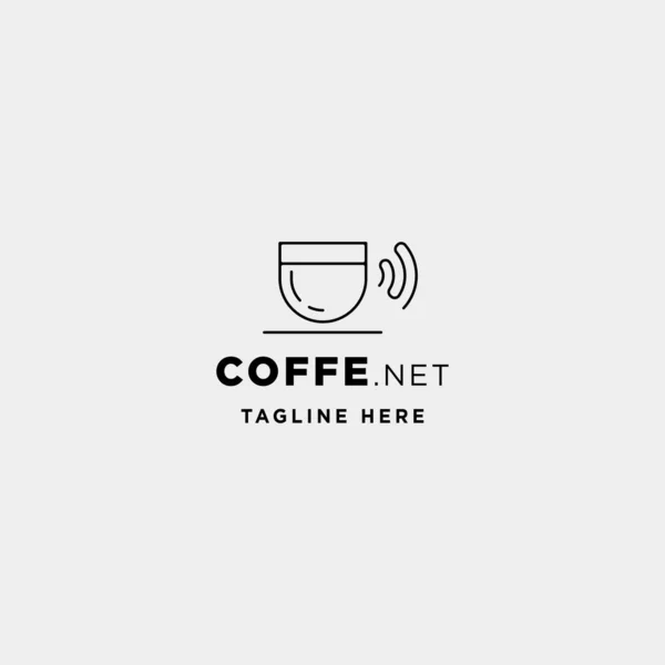 Caffè wifi logo design vettoriale caffè icona internet segno simbolo — Vettoriale Stock