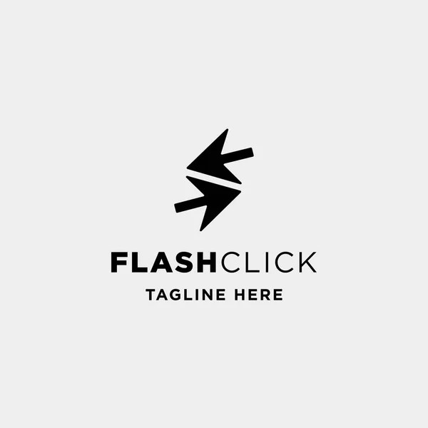 Flash-Klick-Zeiger Logo Design Vektor Lernkurs Symbol — Stockvektor