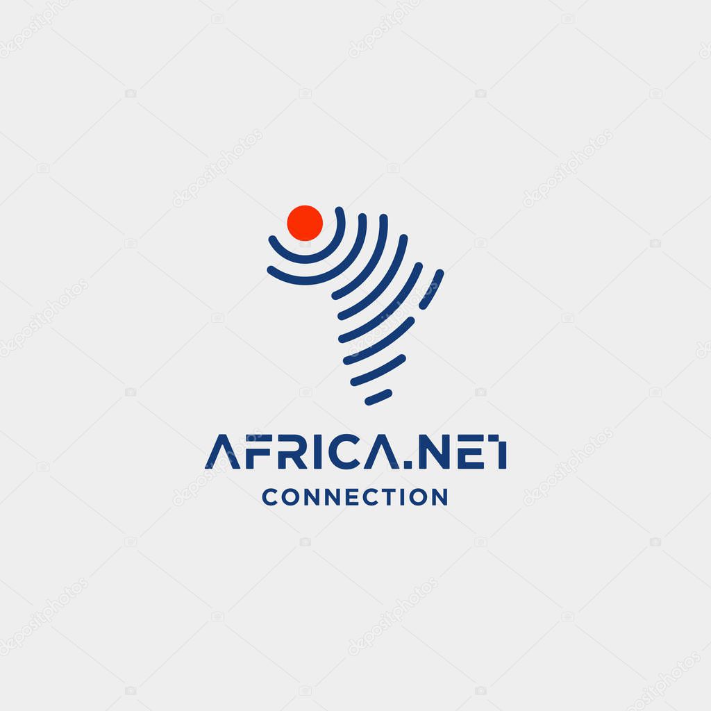 Africa signal logo design vector internet wifi symbol icon illustration