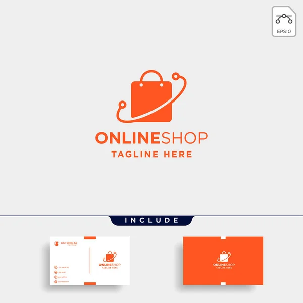 Online shop logo design vektor verkauf markt symbol symbol — Stockvektor