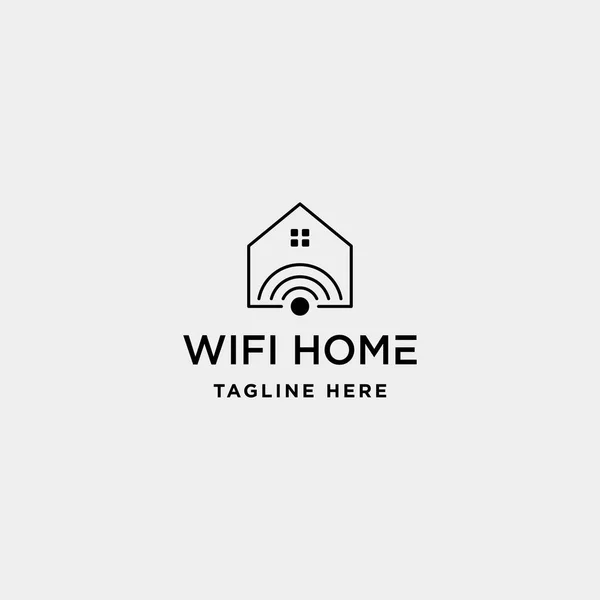 Домашній інтернет дизайн логотипу вектор Wi-Fi будинок значок синім символом знак — стоковий вектор