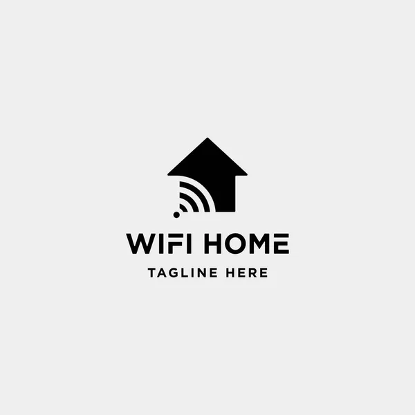 Домашній інтернет дизайн логотипу вектор Wi-Fi будинок значок синім символом знак — стоковий вектор