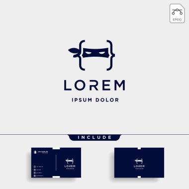 Ninja kodu logo tasarım vektör programcı sembolü