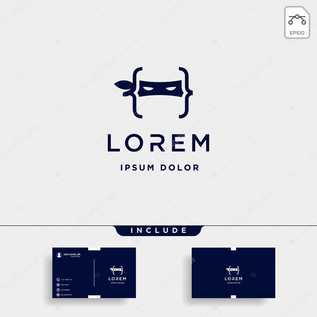 Ninja code logo design vector spy programmer symbol icon