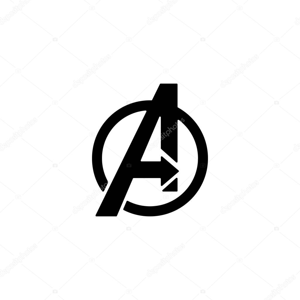 Avengers Logo isolated vector icon, symbol avengers end game