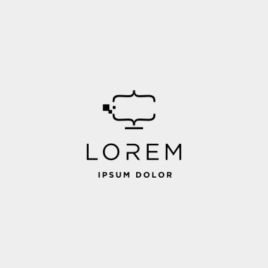 Dijital logo tasarım şablon vektör Lineart kodlama