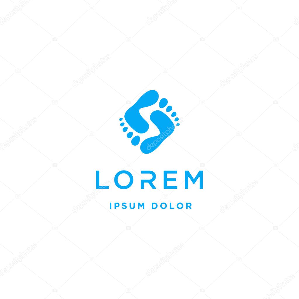 Foot s logo design negative initial vector symbol